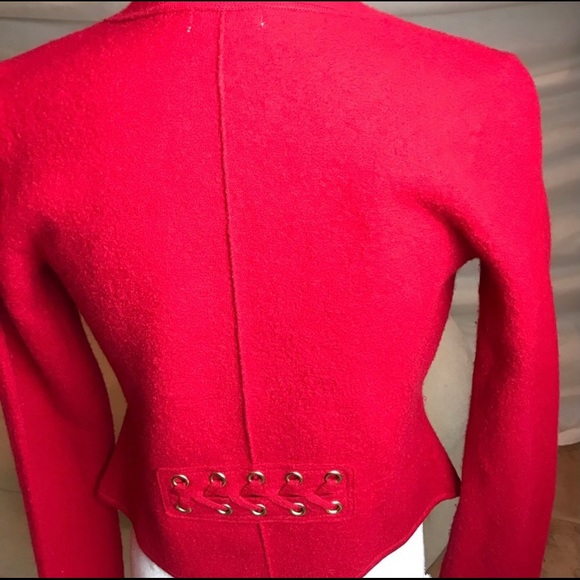 ❤️ CACHE - Red Light Wool Jacket with Grommets - Picture 4 of 8